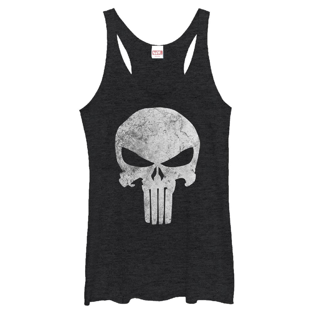 Junior's Marvel Punisher Distresskull Tank Top