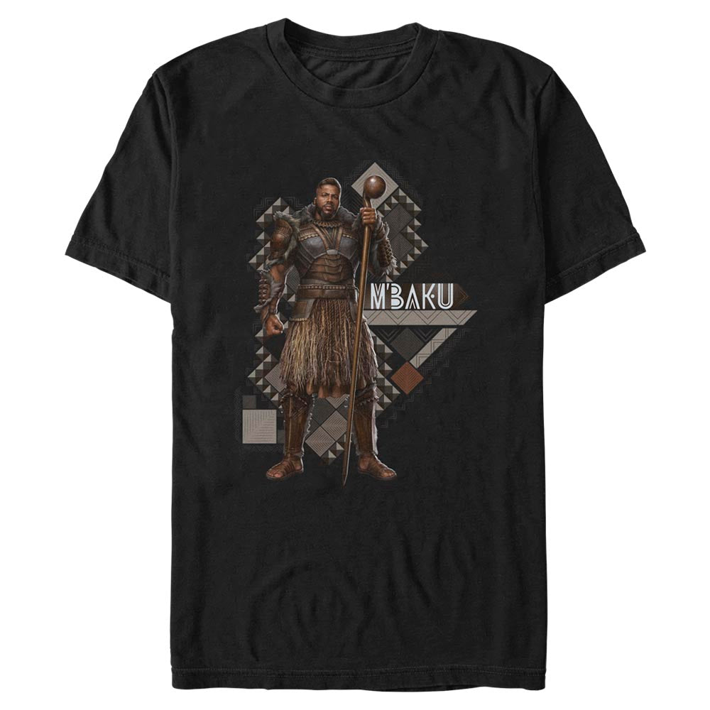 Men's Marvel Black Panther Wakanda Forever Mbaku Pattern T-Shirt